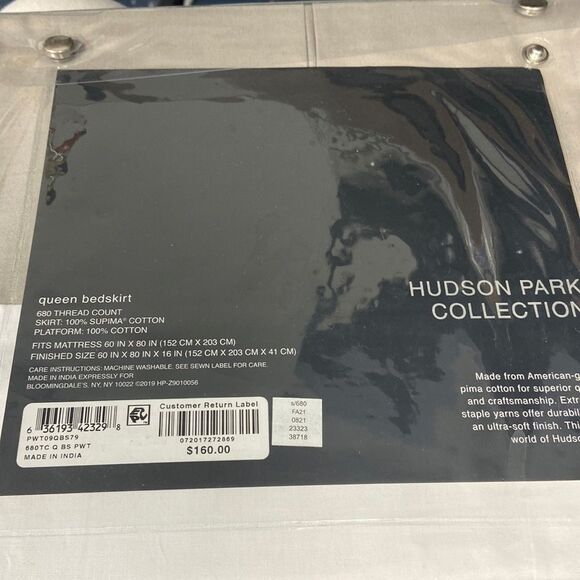 HUDSON PARK COLLECTION TIVOLI Queen BEDSKIRT 600 TC. Color: Dark Gray - Picture 3 of 4